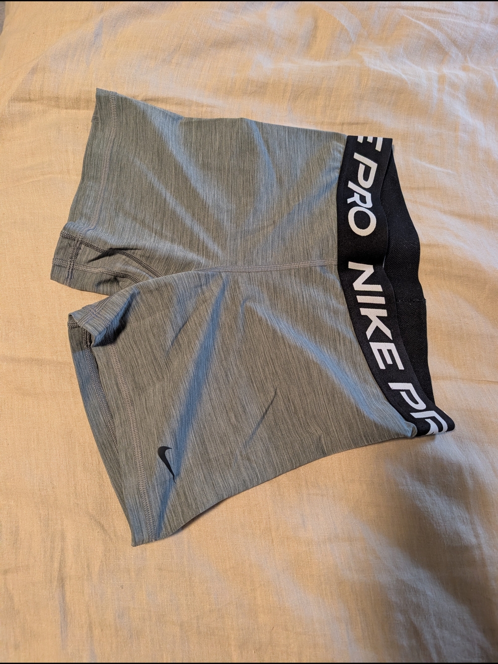 Nike Pro Women's Athletic Shorts - Gray with Black Waistband